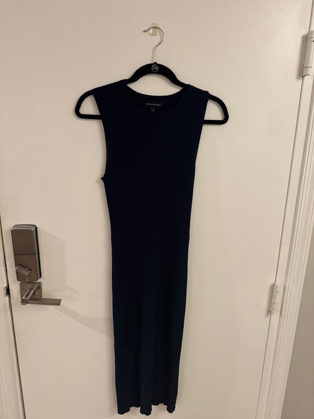 Banana Republic Navy Ribbed Midi Dress